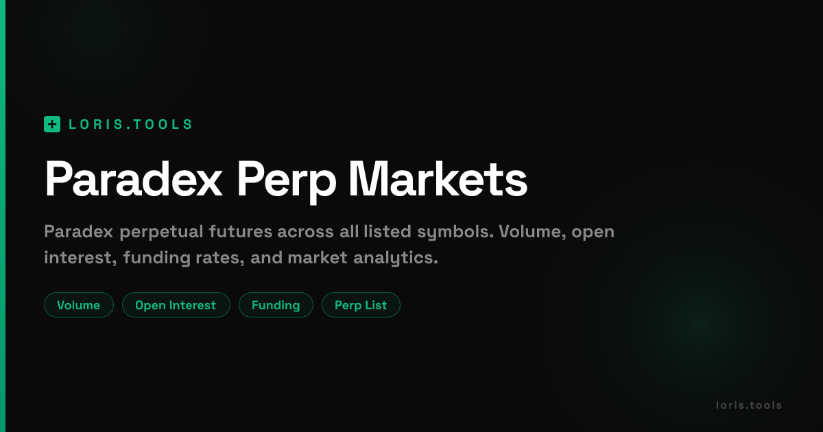 Paradex Perpetual Futures | Volume, Open Interest, Funding Rates ...