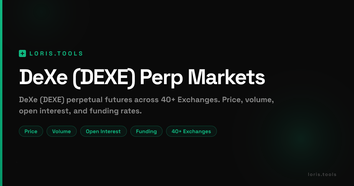 DeXe (DEXE) Perpetual Futures | Price, Volume, OI & Funding | Loris Tools