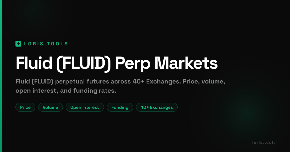 Fluid (FLUID) Perpetual Futures | Price, Volume, OI & Funding | Loris Tools
