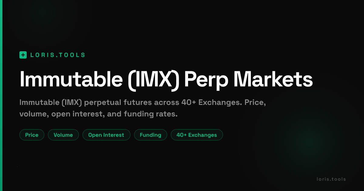 Immutable (IMX) Perpetual Futures | Price, Volume, OI & Funding | Loris ...