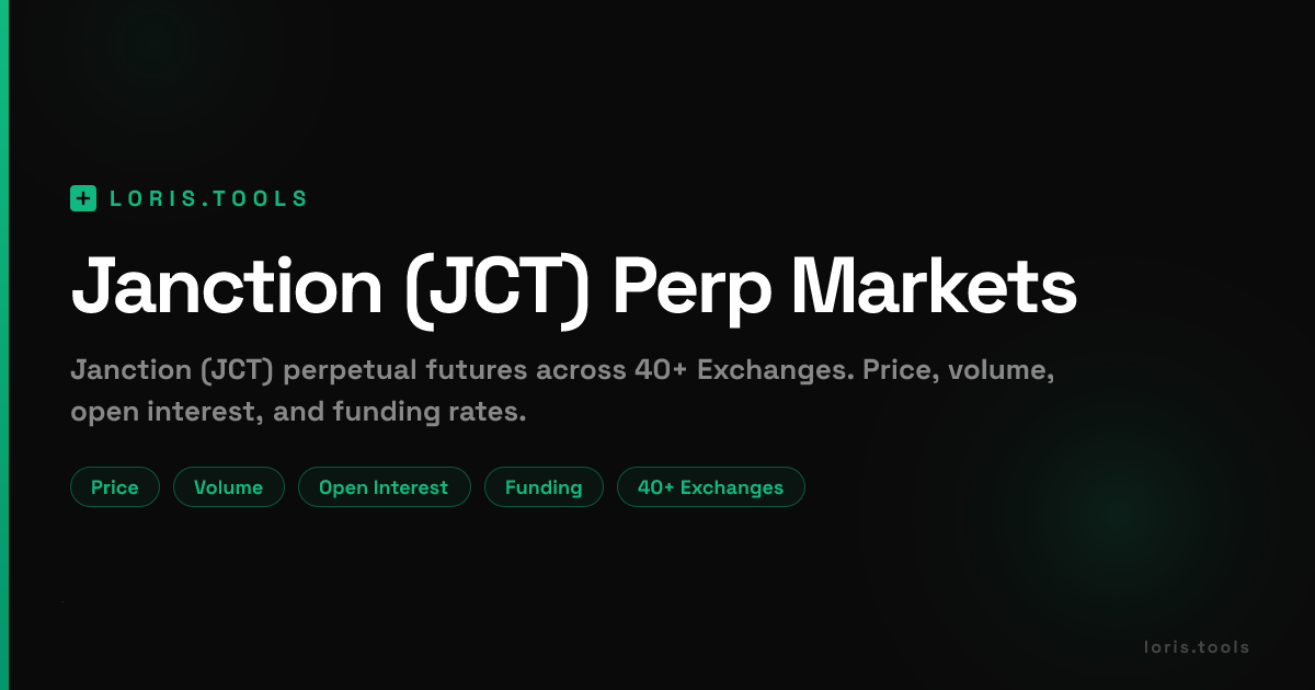 Janction (JCT) Perpetual Futures | Price, Volume, OI & Funding | Loris ...