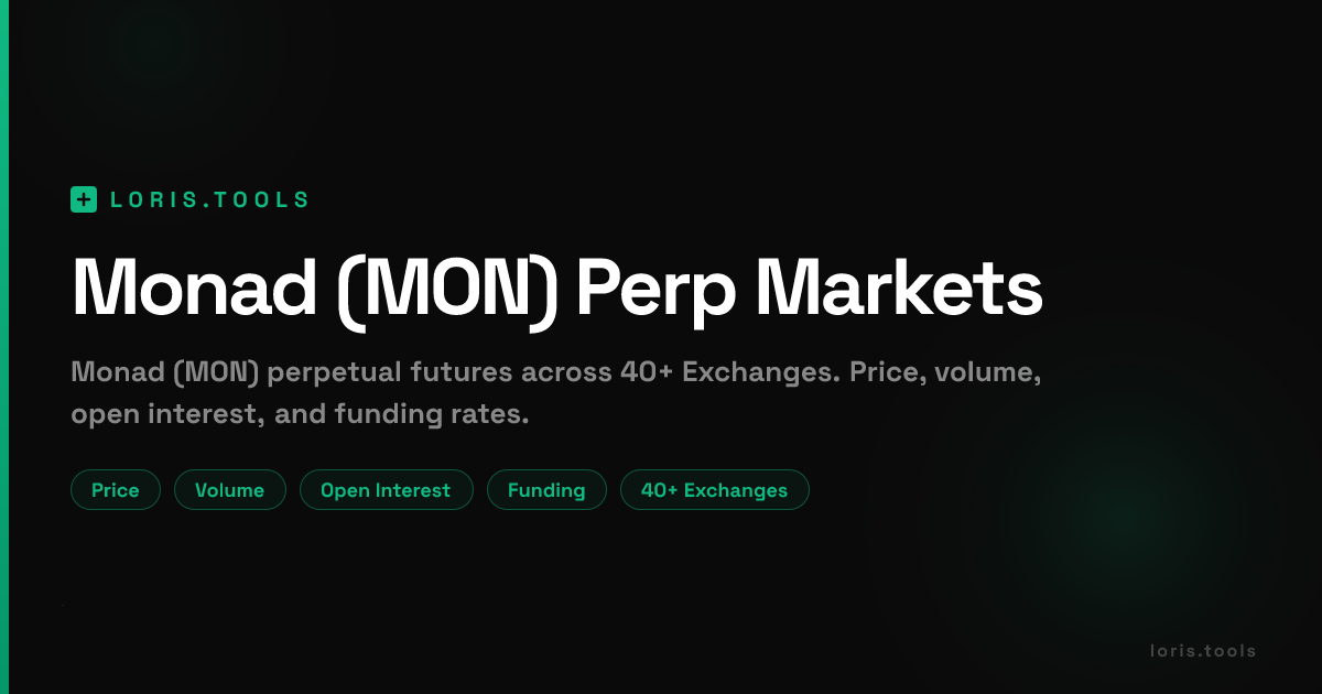 Monad (MON) Perpetual Futures | Price, Volume, OI & Funding | Loris Tools