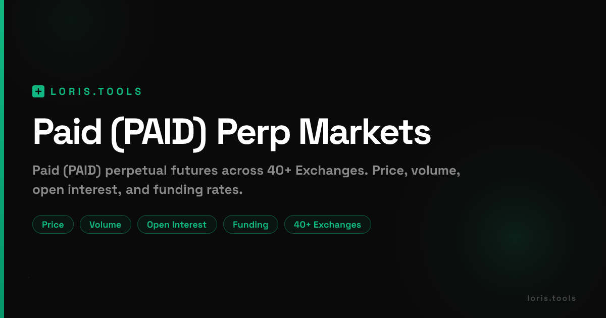 Paid (PAID) Perpetual Futures | Price, Volume, OI & Funding | Loris Tools