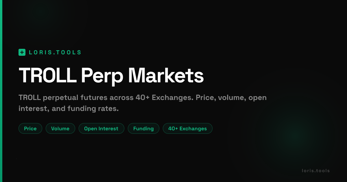 TROLL (TROLL) Perpetual Futures | Price, Volume, OI & Funding | Loris Tools